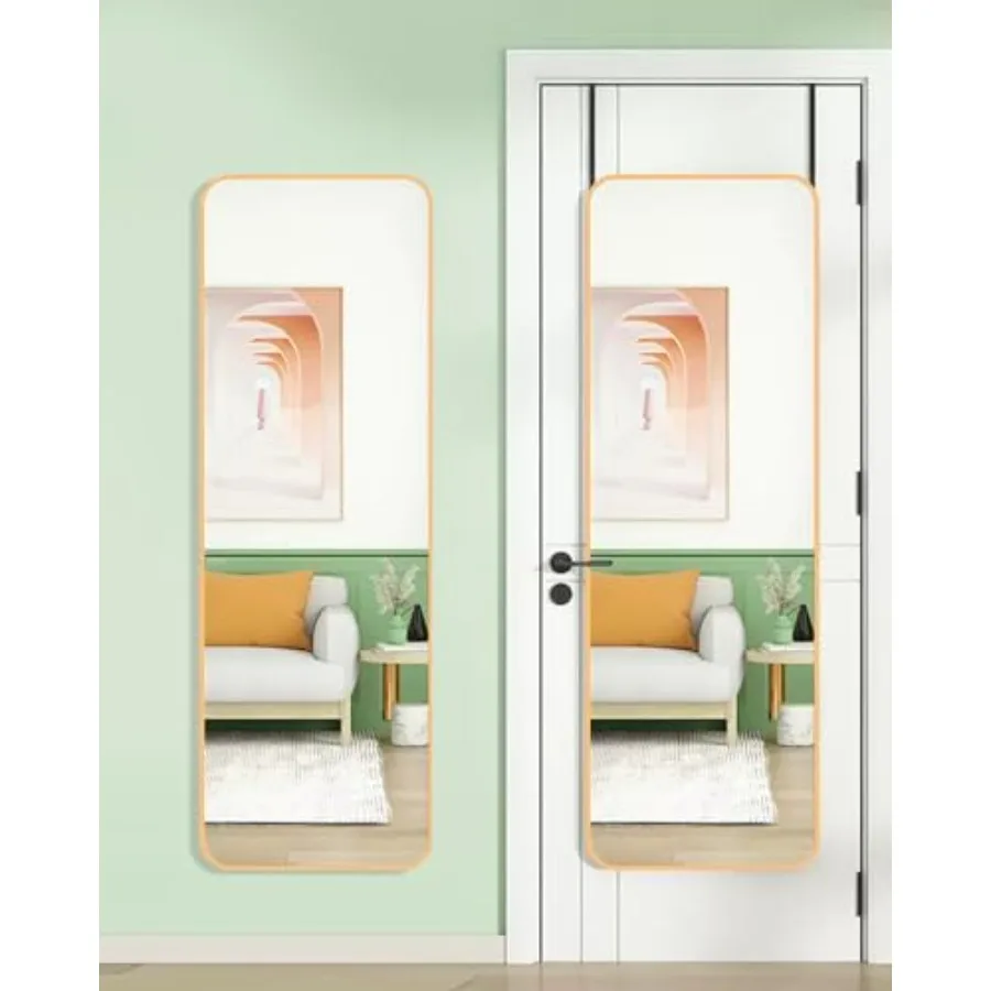 

Over The Door Full Length Mirror - 14" x 48", Rounded Corner, Yellow