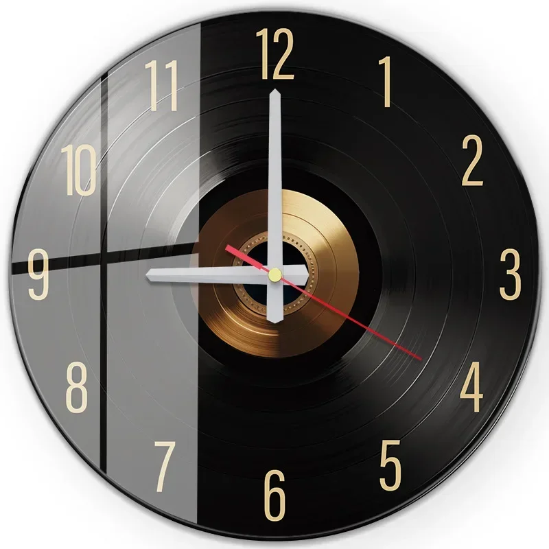 New 8/10/12/14 Inches Golden Years Old Record Mute Wall Clock Living Room Bedroom Clock Home Study Home Decorative Painting