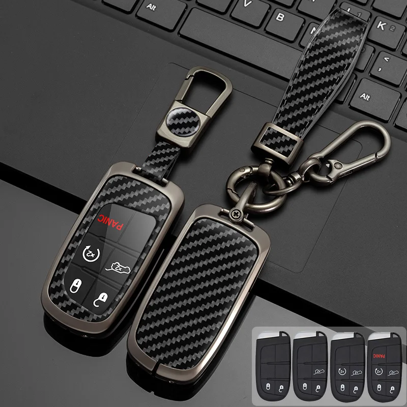 

Zinc Alloy + Leather Car Key Case Cover For Jeep Renegade Compass Grand Cherokee for Chrysler 300C Wrangler 2 3 4 5 Buttons Key