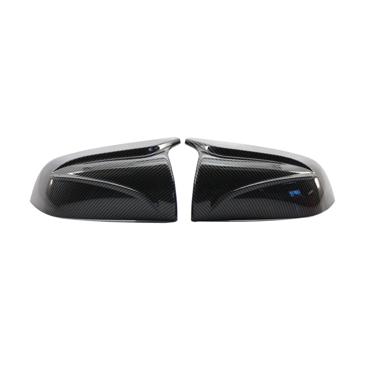 Suitable for  MODEL3 17-20 Years Rearview Mirror Shell Modification Horn Bright Black Carbon Pattern.