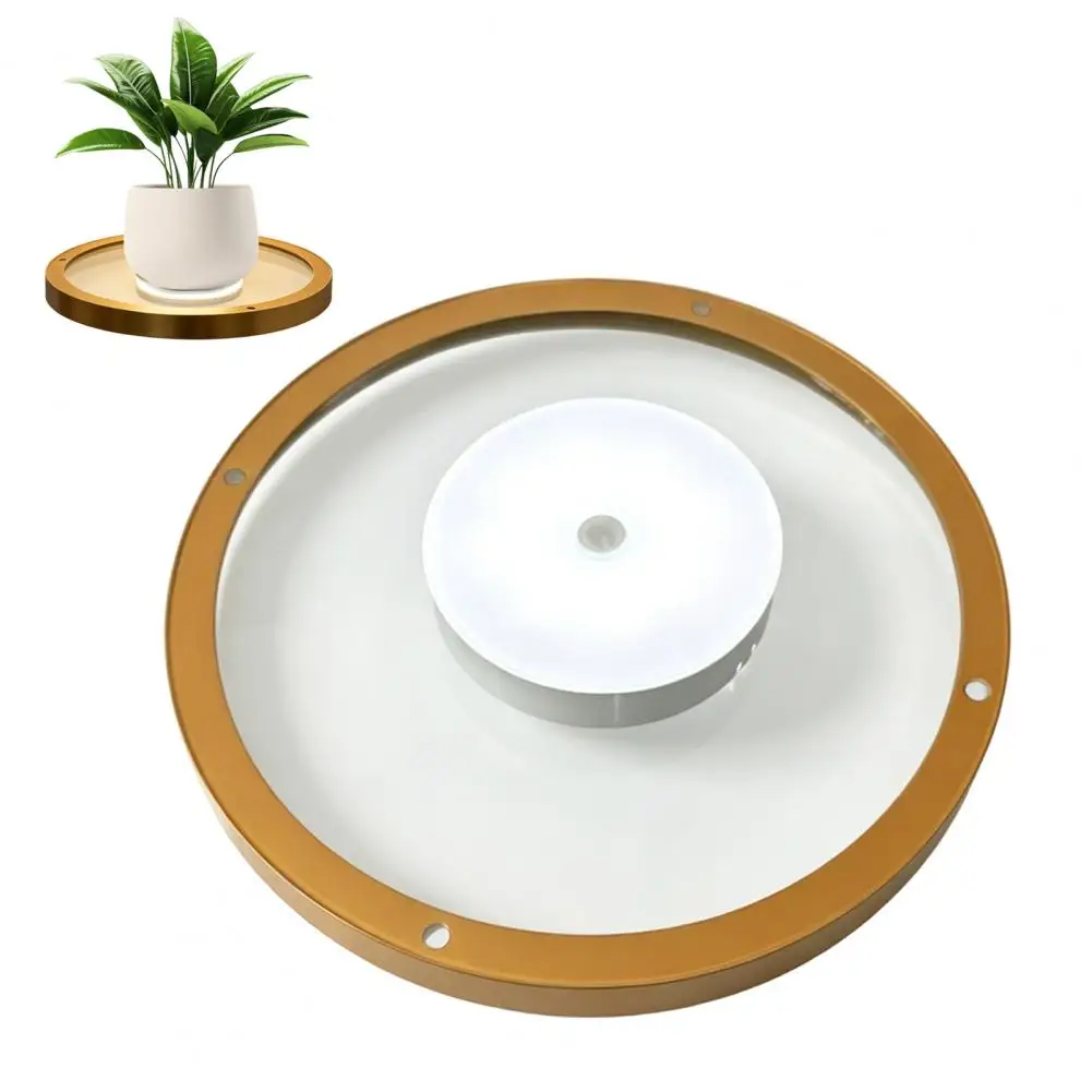 Floating Wall Shelf with LED Light Modern Metal Display Rack for Plants Book Space Saving Wall Mounted Decor with Hidden Bracket