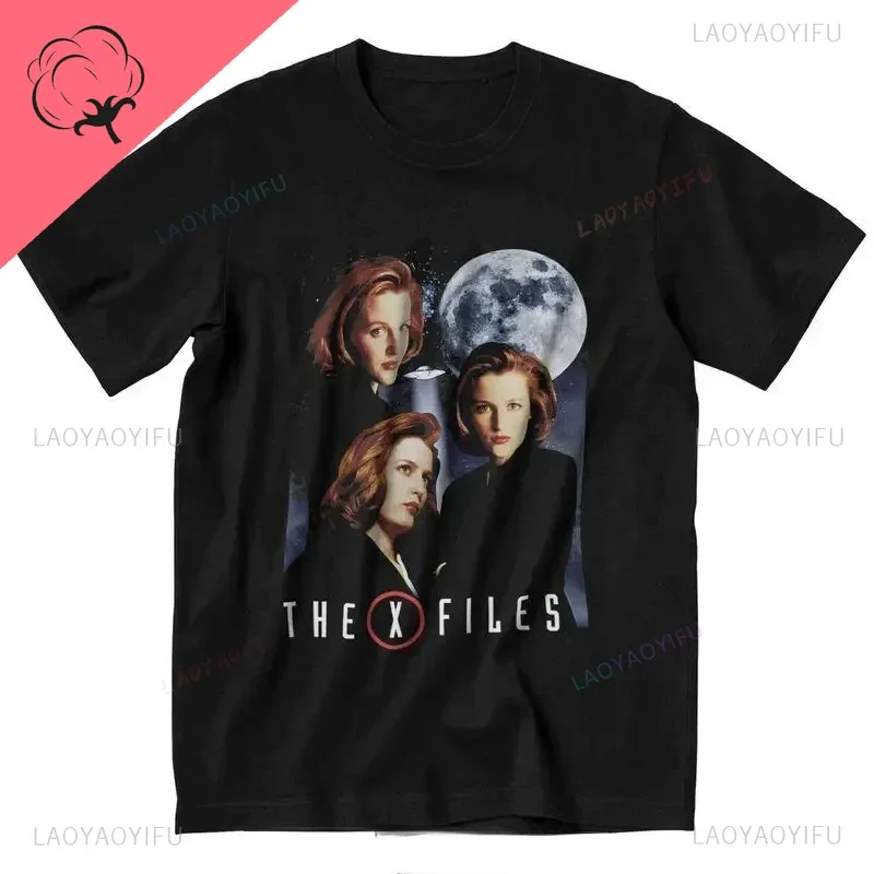 Classic Retro The X Files T-shirt Dana Scully casual street T-shirt for men with short sleeves