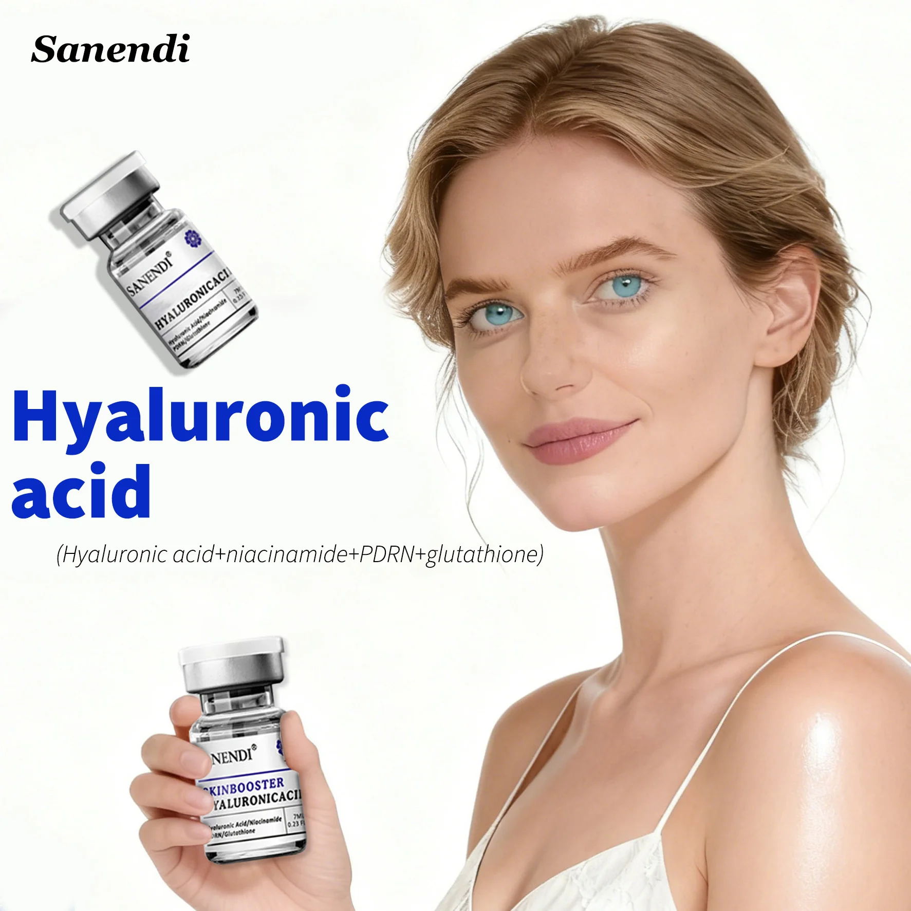 مجموعة جوهر ترطيب الوجه من سانندي، نياسيناميد + مصل PDRN لشد البشرة، حمض الهيالورونيك، جوهر بشرة الوجه المهدئ