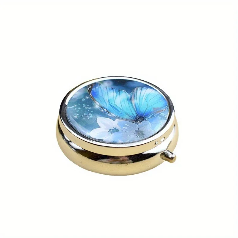 1PC Portable Travel Essential Pill Splitters Pill Case Container for Medicines Organizer Metal Compartmentalized Storage Box