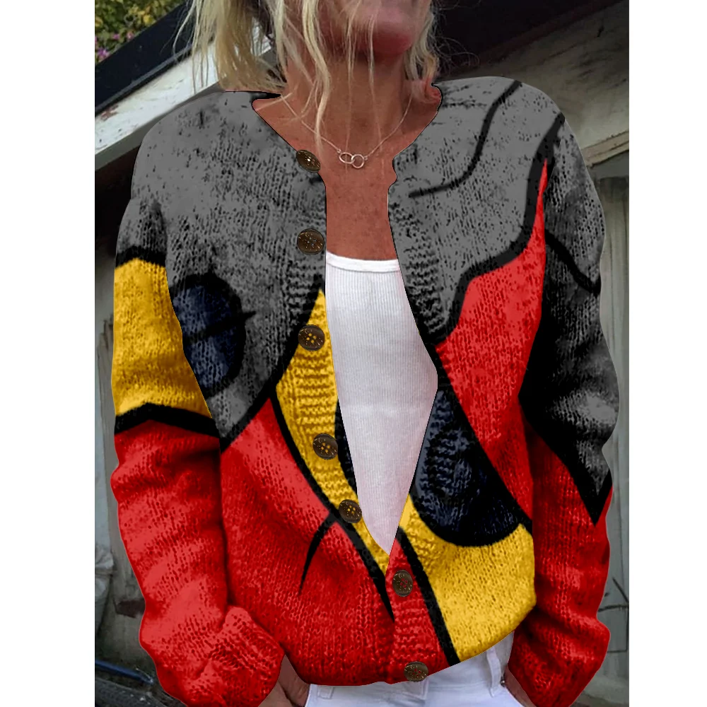

Autumn Winter Knitted Art Face Cardigan Vintage Casual Sweater Japanese Fashion Streetwear Women Sweaters Knit Top Jumpers