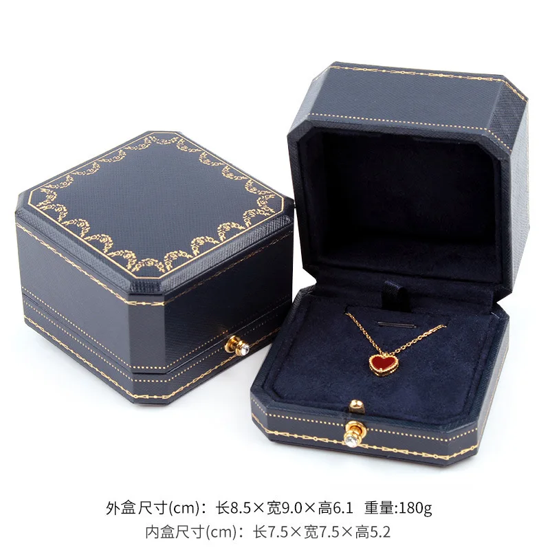 Goldene Spitze achteckige Druckknopf Schmuckschatulle Schmuck Aufbewahrungsbox Ring Box Armband Box Schmuck Verpackung Box
