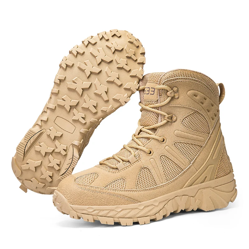 Special Forces Desert Combat Tactical Men's Tall Boots Wear-resistant Training Boots Waterproof Outdoor Mountaineering Sports