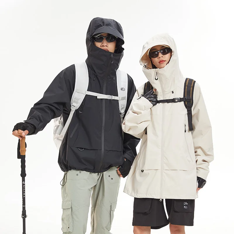 New Men Waterproof Hiking Jacket Women Windproof Sports Coat High Quality Hooded Jacket Outdoor Ride Climbing Running Jacket