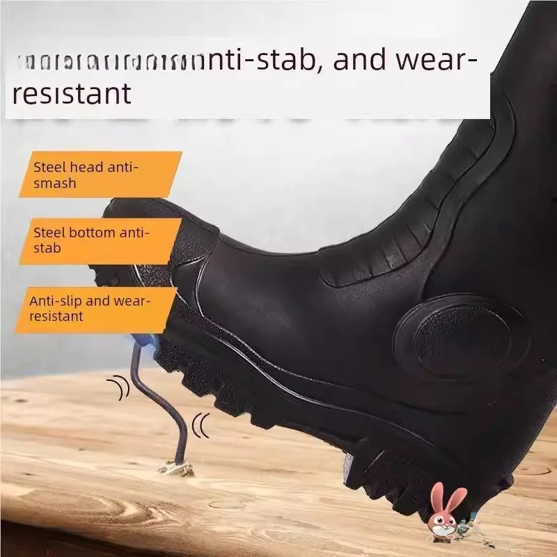 

Мужские защитные рабочие ботинки со стальным носком, водонепроницаемые, нескользящие, для стройплощадки, активного отдыха, кемпинга и путешествий