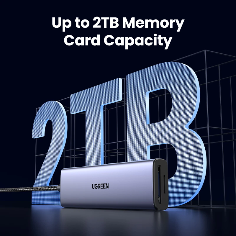 UGREEN قارئ بطاقة USB3.0 4-in-1 USB-C إلى SD TF CF MS بطاقة الذاكرة محول لأجهزة الكمبيوتر المحمول ويندوز ماك OS مايكرو SD OTG قارئ بطاقة