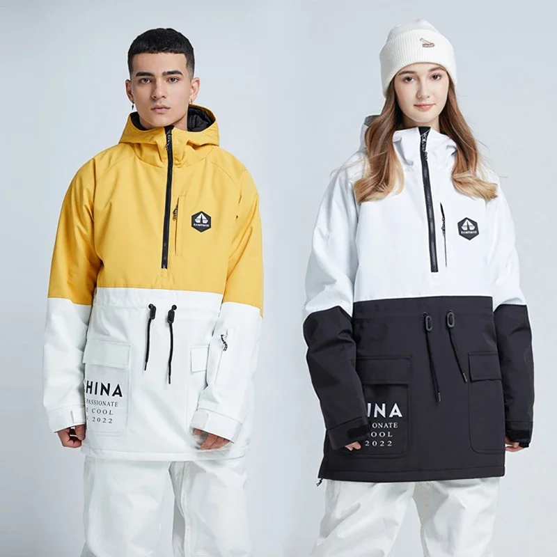 Outdoor Winter New Ski Jackets for Women Men Breathable Snowboarding Coats Tops Waterproof Thermal Skiing Snow Hooded Jackets