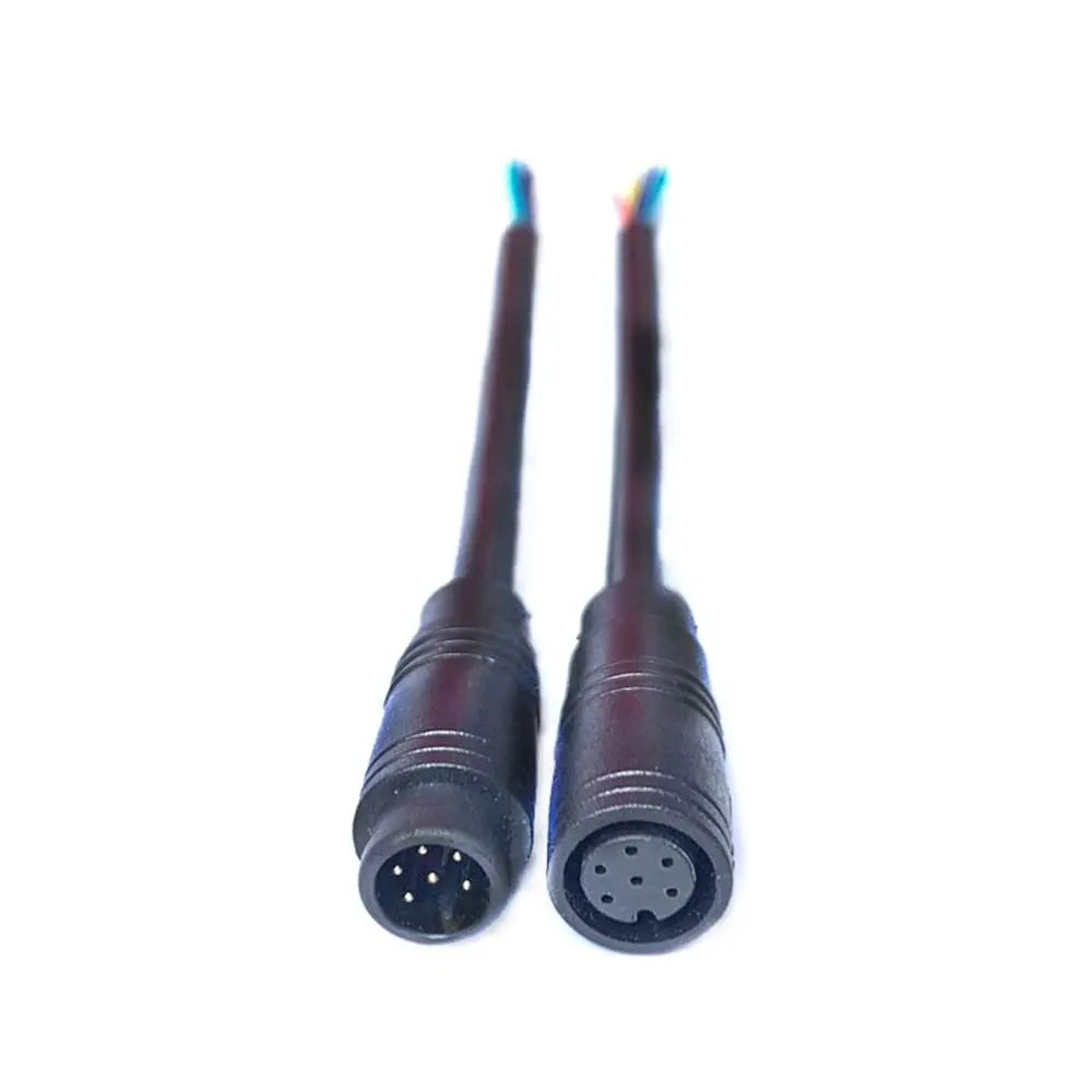 Black For Ebike Bafang Optional Cable Display Pin 2/3/4/5/6Pin Cable Waterproof Connector Base Connector