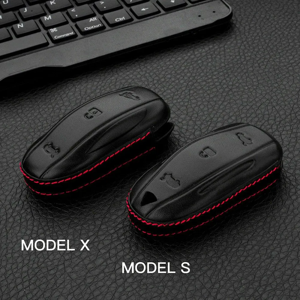 1 * pz misura per Tesla- Models S S/ Fob cover in pelle Key Pocket Case cover Holder Key Sheel Keycase sostituzione ricambi Auto