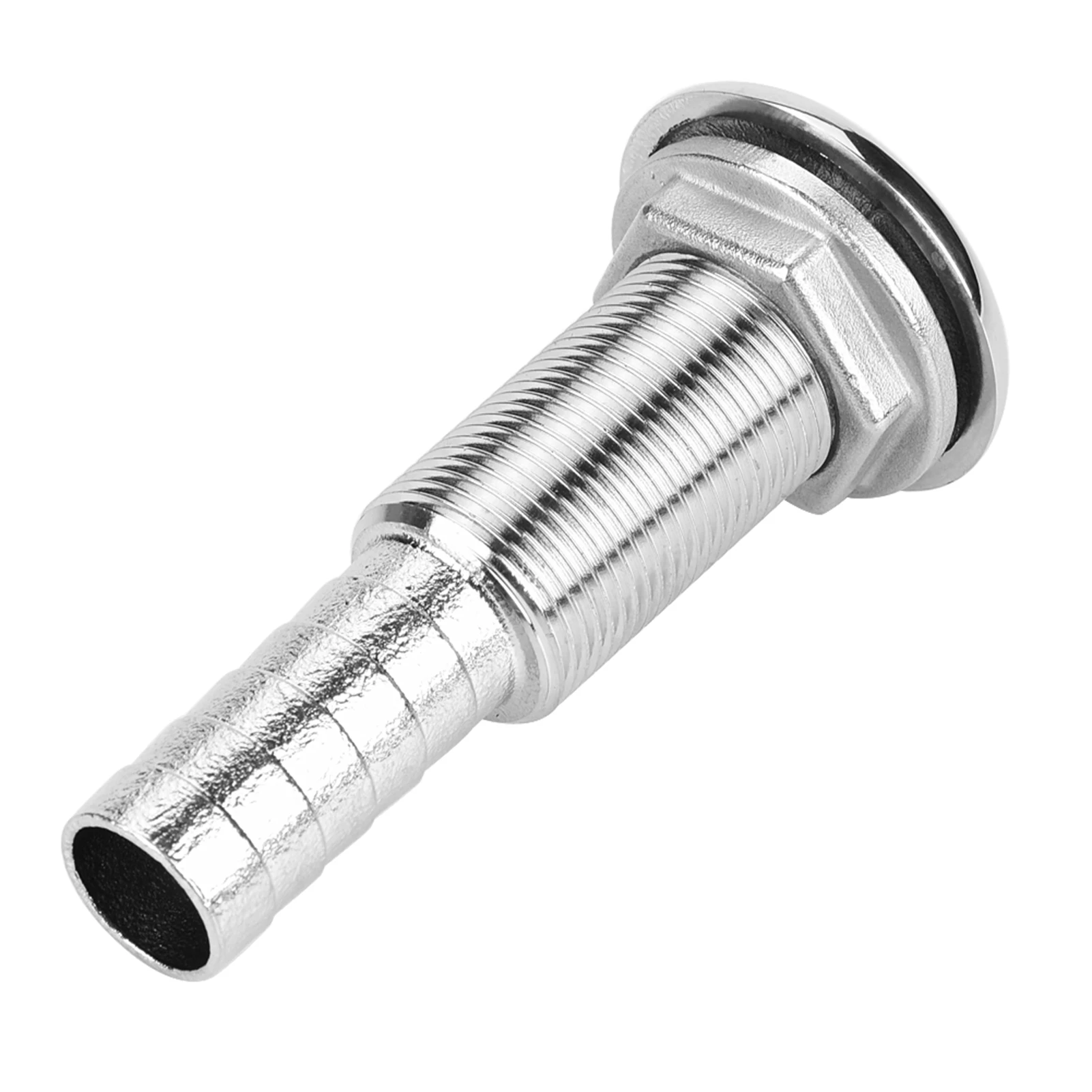Stainless Steel Thru-Hull Fitting for Boat Yacht Barbed Hose Drain Leak-Proof Marine Plumbing Part OEM Replacement