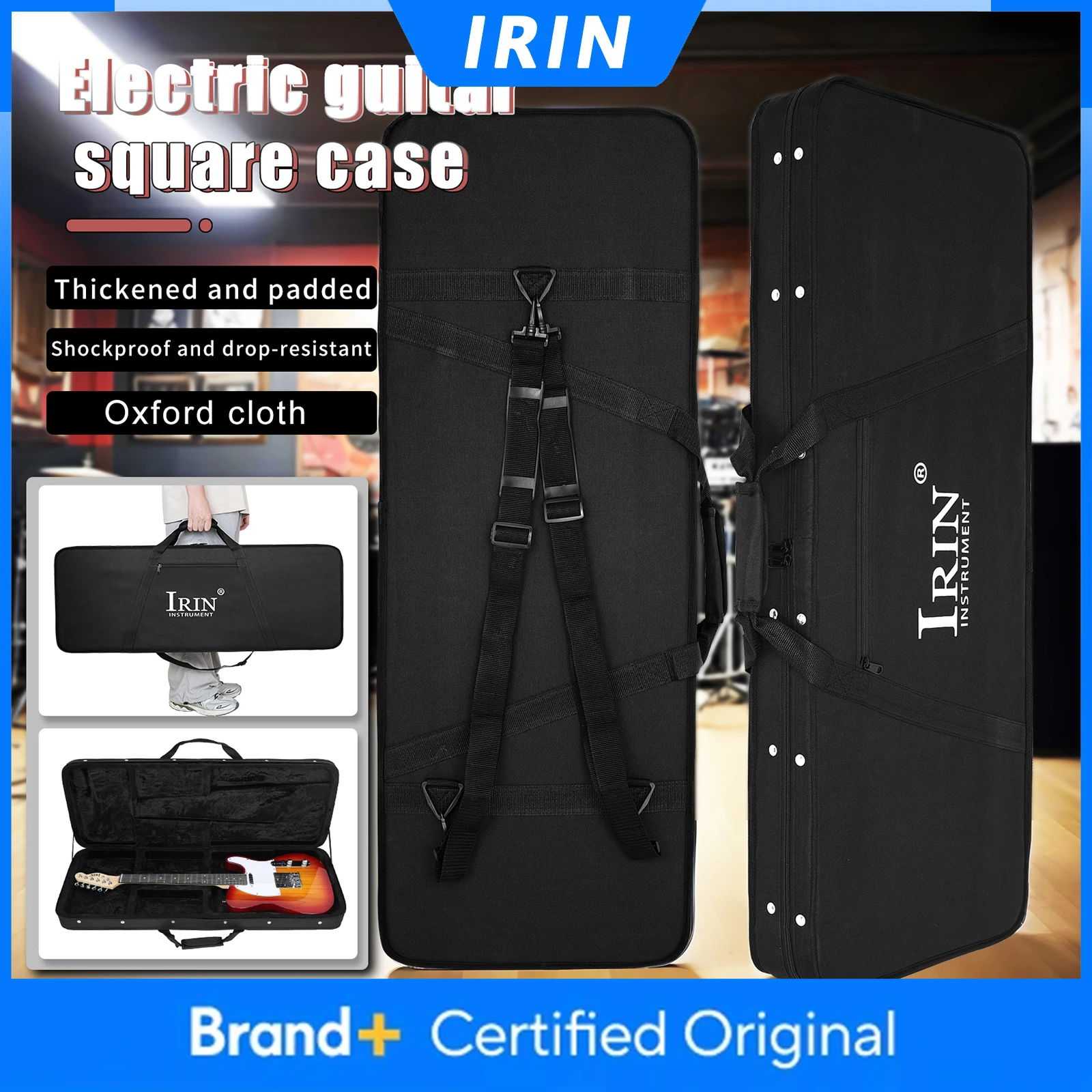 

IRIN IN-230 39 Inch Guitar Case Waterproof Oxford Fabric Electric Guitar Gig Bag Storage Box Backpack Guitar Parts & Accessories
