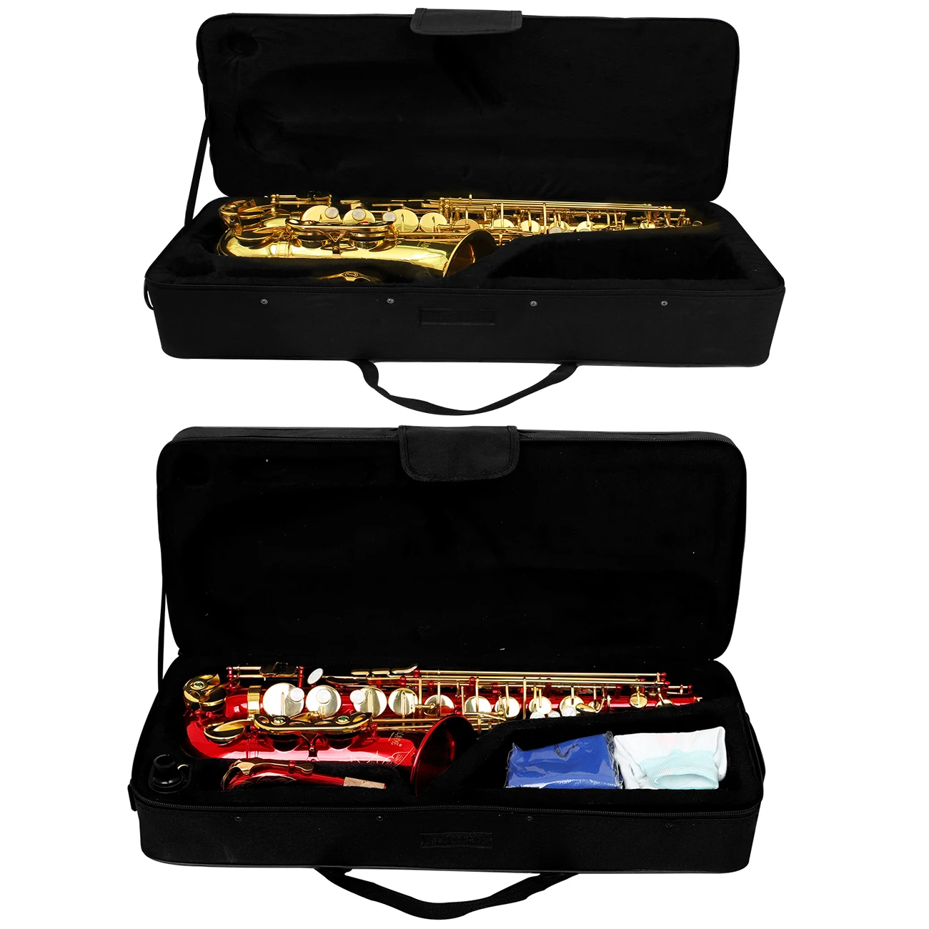 Professional E Flat Alto Saxophone Multi Colored Optional Alto Saxophone Set with Box Cleaning Kit for Students/Beginners