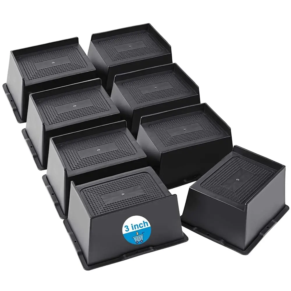 

Bed Risers 2 H, 3 H, 4 H, 5 H, 6 H Heavy Duty, Oversized Furniture Riser For Couch Sofa Table Desk Chair Recliner Leg Frame