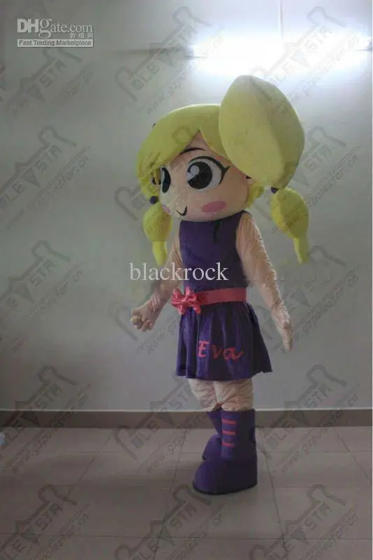 

New Adult Best Sale yellow hair girl Suit Animal Cartoon Mascot Costume Christmas Fancy Dress Halloween Mascot Costume