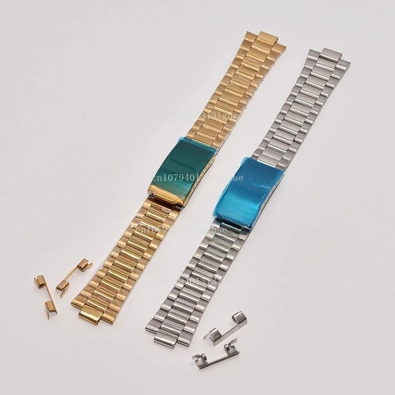 Flat mouth steel belt 3 star 3A removable package folding buckle arc mouth strap chain 18mm watch accessories