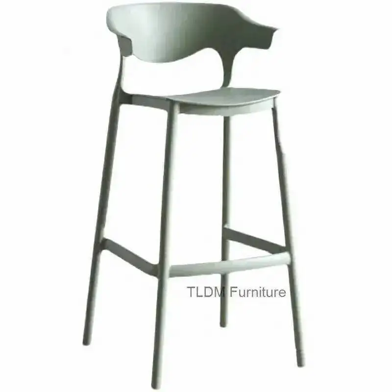 Creative Plastic Bar Bar Minimalist Cafe Nordic High Bar Furniture Chairs Designer Modern Backrest Stools Home Stackable Chairs