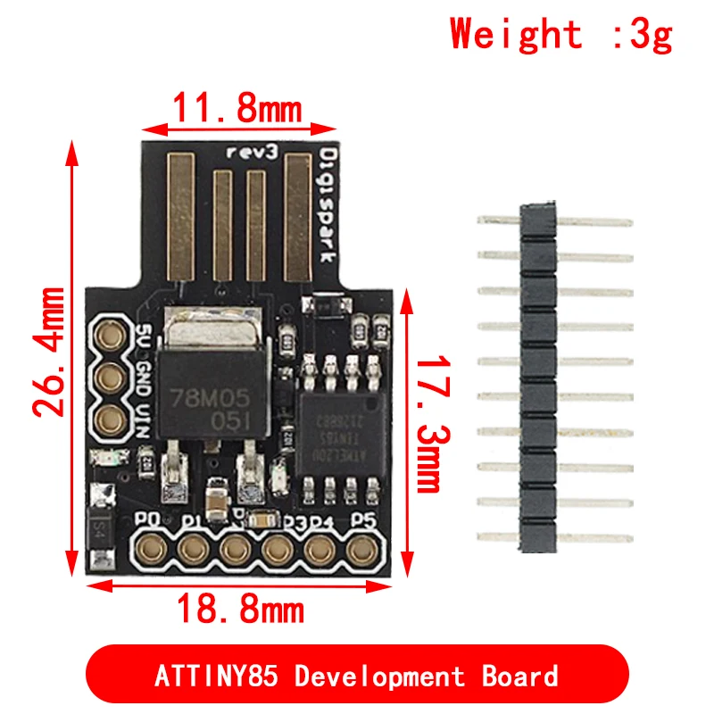 Digispark Kickstarter Micro Development Board ATTINY85/TINY85 Module for Arduino IIC I2C USB