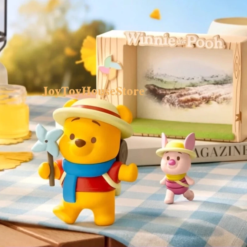 

Authentic Winnie The Pooh Autumn Outing Series Blind Box Trendy Toys Figurines Models Landscape Ornaments Table Decoration Gifts