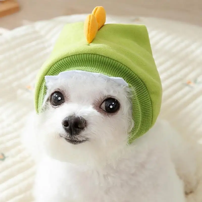 Calming Dog Hat Comfortable Cute Puppy Beanie Hat Pet Supplies Animal Shape Design Pet Headwear Hat Adjustable For Small Dogs