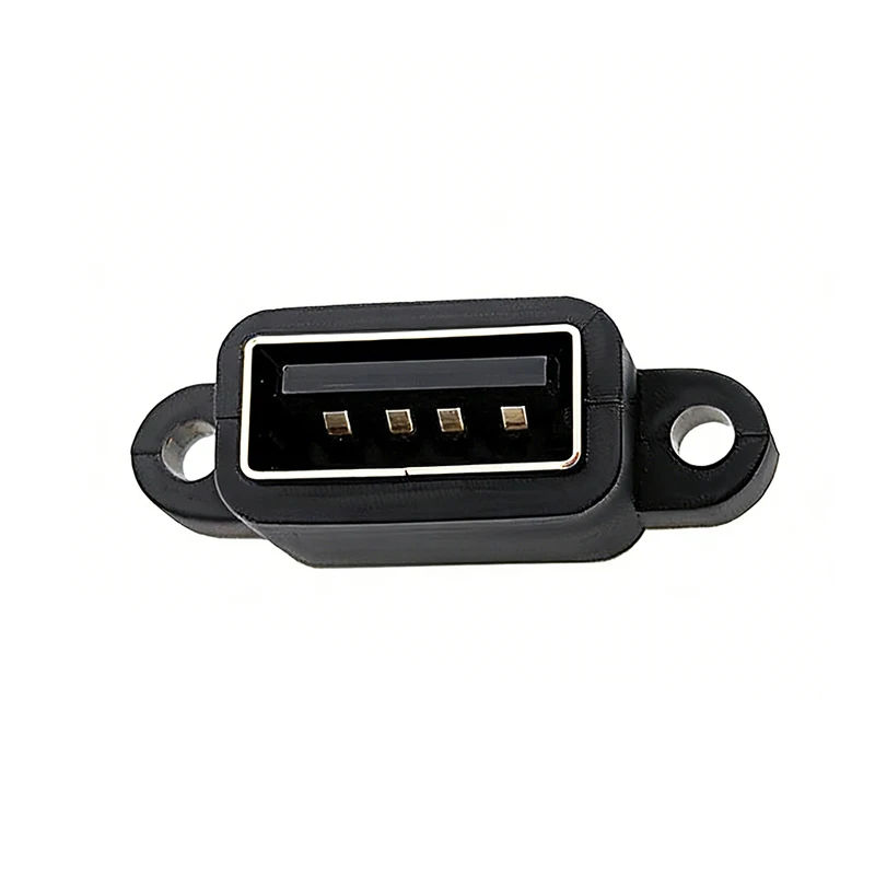 

Waterproof USB a female / 4P 180 degree short body with ears 10.0mm waterproof USB female seat / waterproof IP67