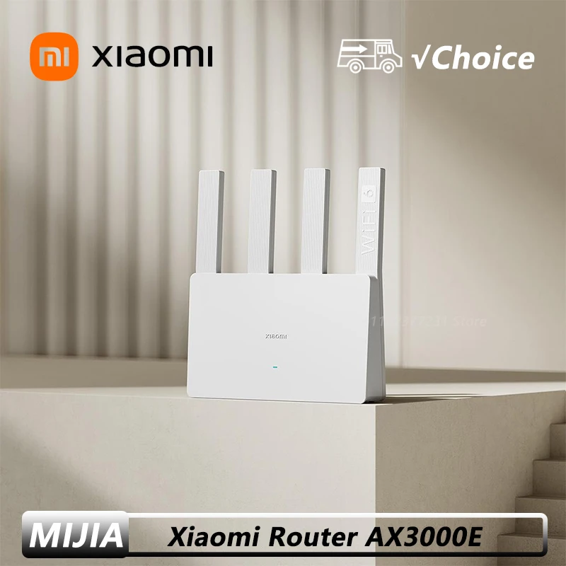 

Xiaomi Router AX3000E WiFi 6 3000Mbps Dual-Band Gigabit Qualcomm Chip Dual WAN Ports 256MB Large Memory Mesh Networking