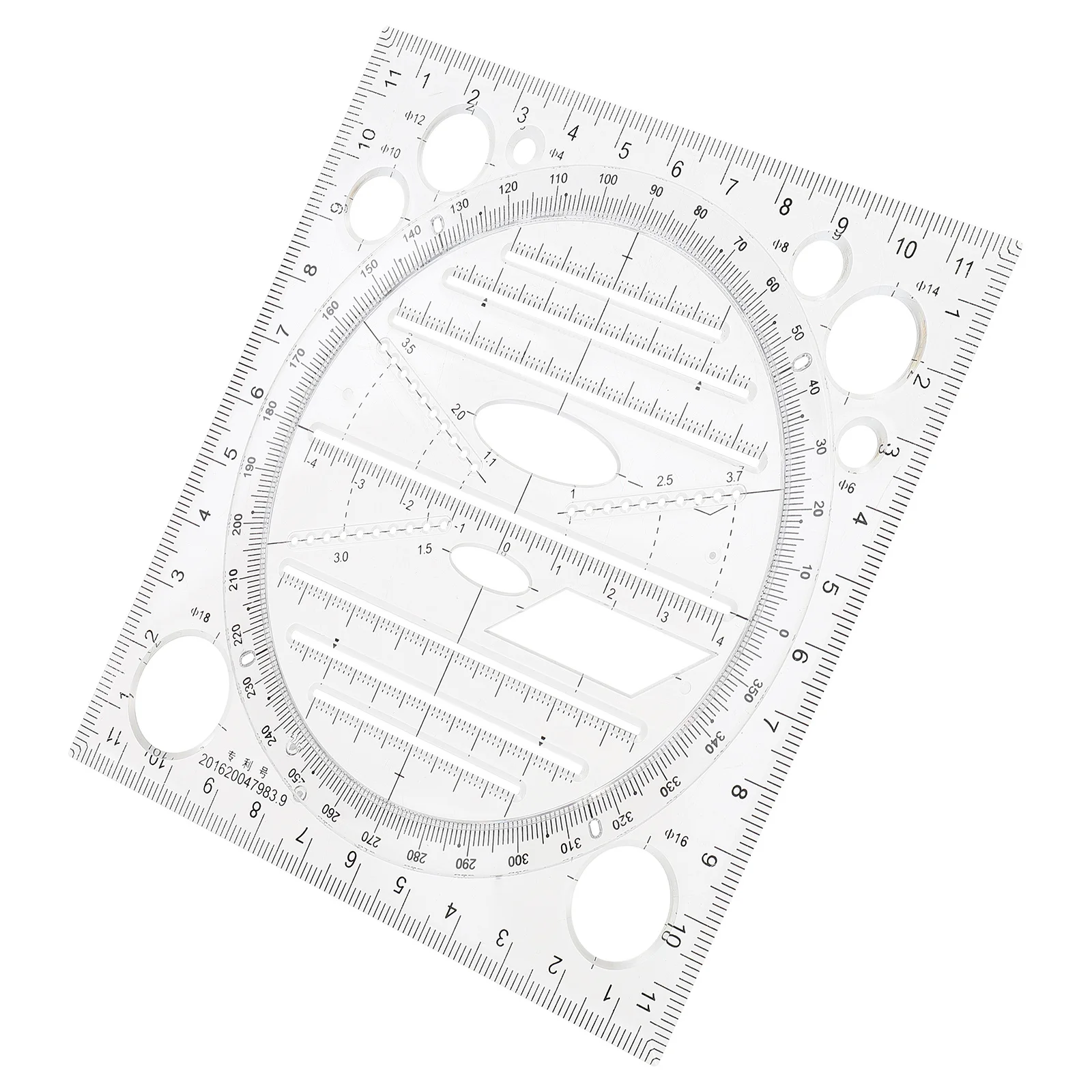 مجموعة مسطرة رسم هندسية أداة قياس متعددة الوظائف للمدرسة والمنزل ومقياس دقيق للنشاط والنسخ اليدوي