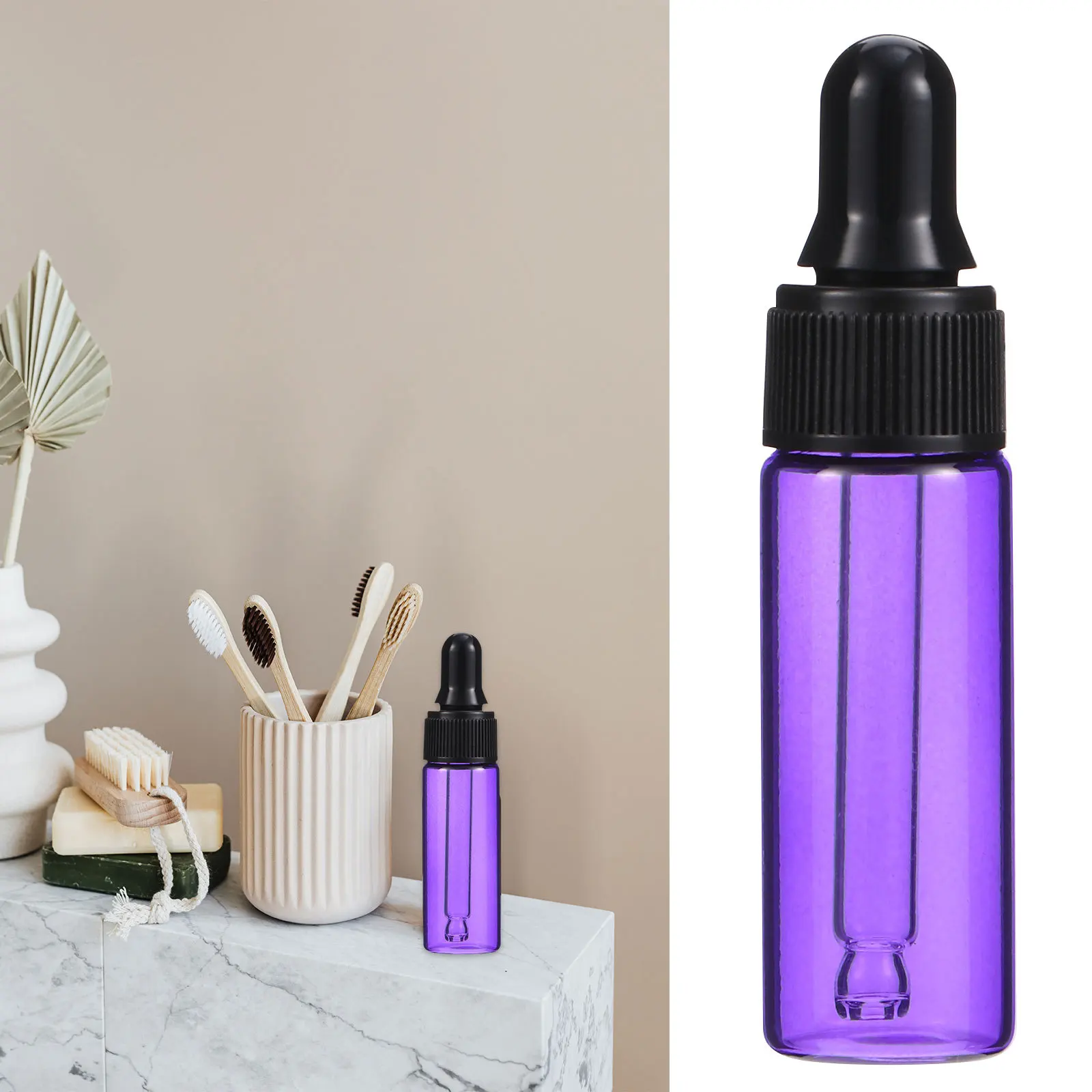 

30Pcs Glass Dropper Bottles 5ml Refillable Essential Oil Bottles Travel Subpackaging Empty Containers