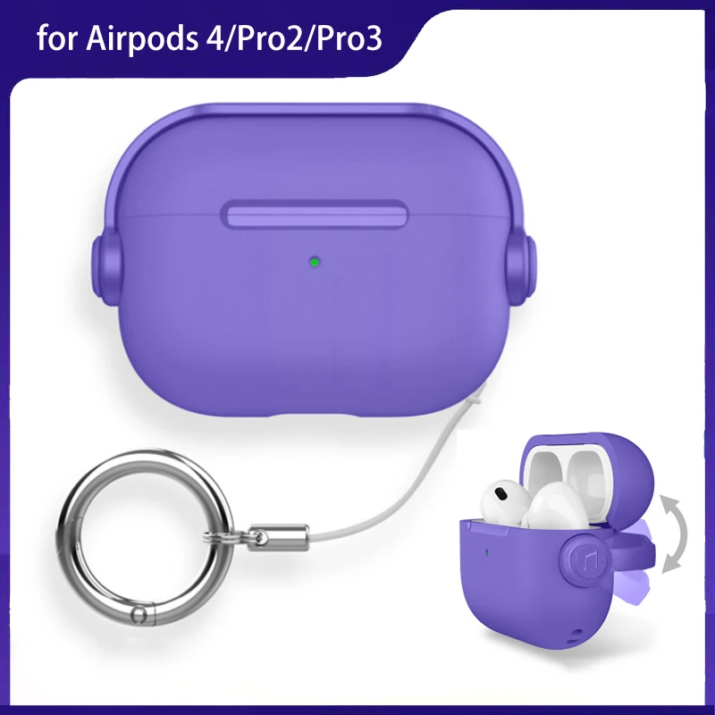 

for Airpods Pro 3 2 Case Purple Protective Case For Airpods 4 Airpods4 Pro3 Pro2 Earphone Cases Cover Anti-drop Funda