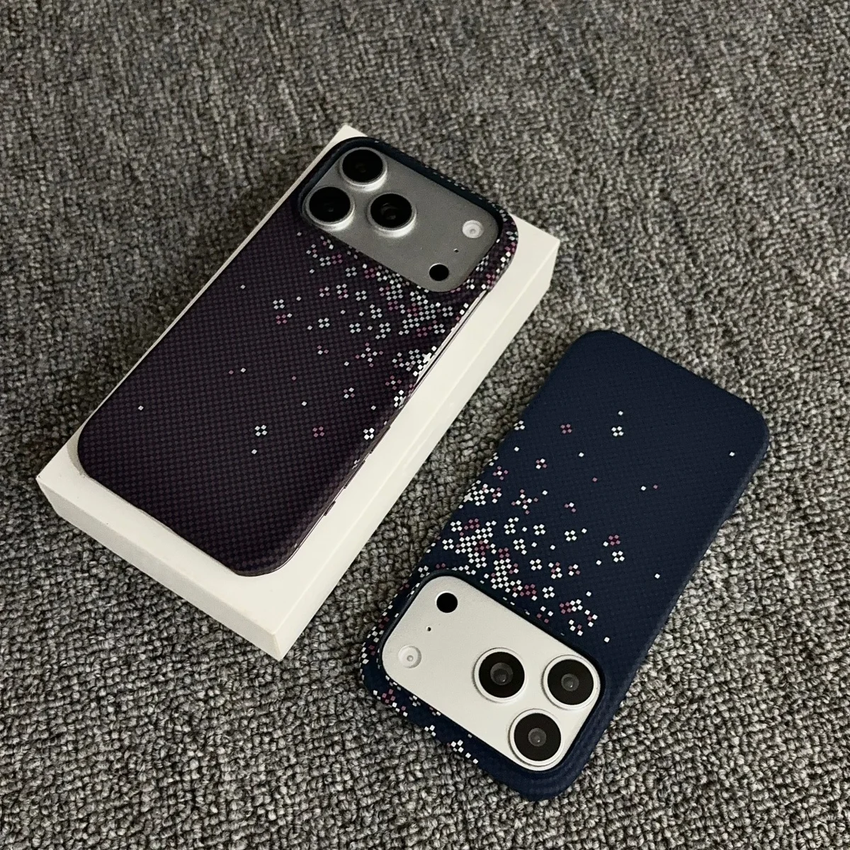Slim Frameless Carbon Fiber Starry Sky Pattern Case For iPhone 18 17 Air 16 15 14 Plus 13 12 Pro Max For Magsafe Magnetic Cover view 3