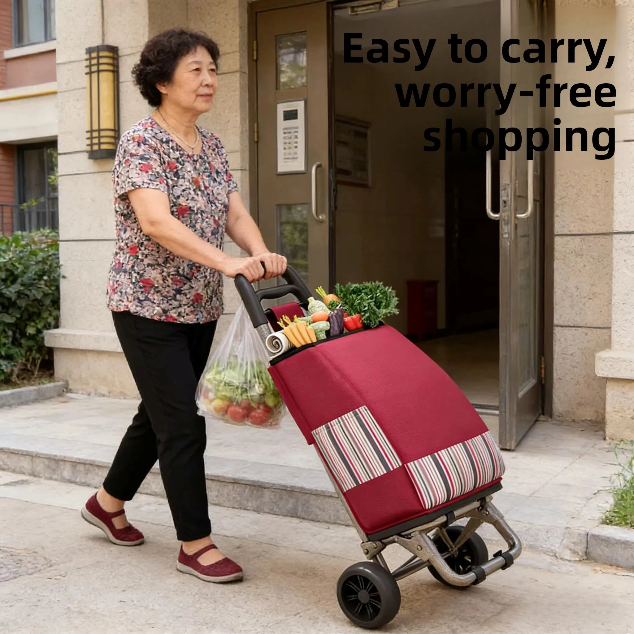 lightweight-hand-pulled-shopping-cart-stair-climbing-foldable-stainless-steel-frame-kitchen-garden-vegetable-buying-trolley