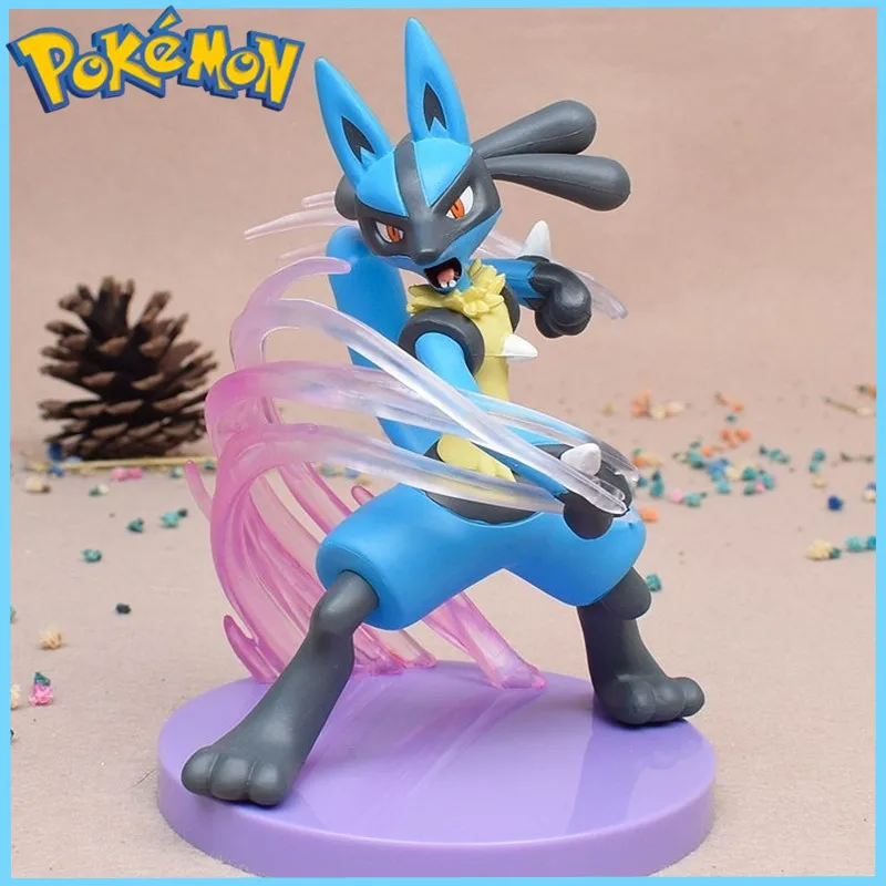 13cm Anime Pokemon Lucario  Move Gallery Pokemon Pvc Action Figure Collection Decoration Model Toys For Friends Halloween Gifts