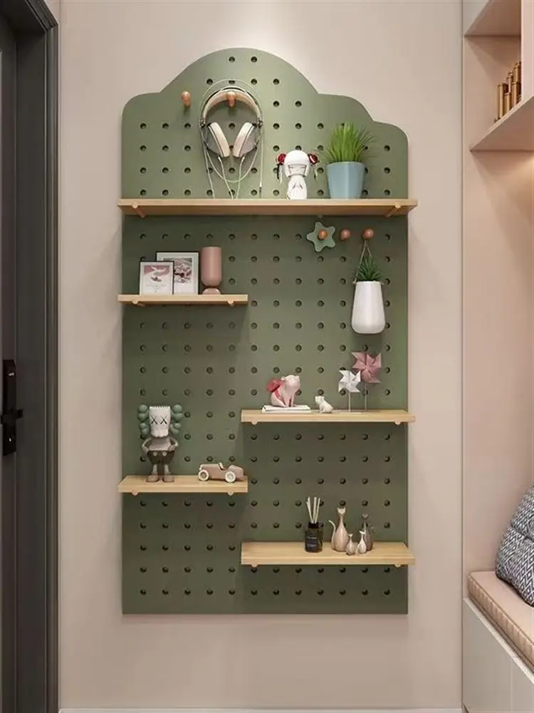 Modern Minimalist Wall Mounted Storage Rack Desk Organizer North European Style Hole Board Entrance Shelf Display Stand