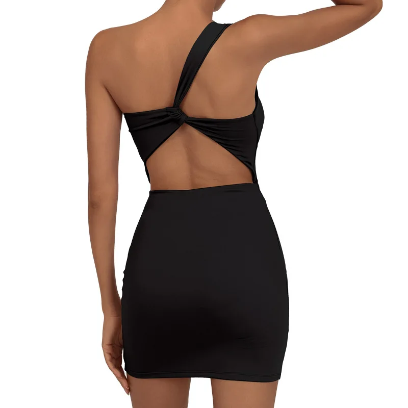 Теннисные платья для бадминтона с шортами, комбинезоны для йоги на одно плечо с нагрудными подушечками, комплекты для тренировок в тренажерном зале, женские юбки для гольфа, спортивная одежда