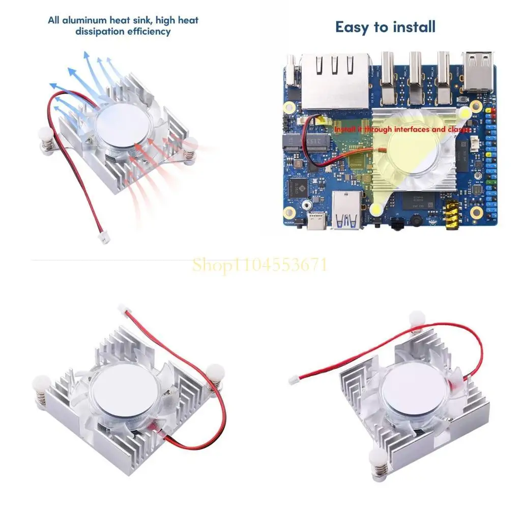 

Best Seller Heatsink Cooler Cooling Fan and Aluminum Heat Sink for OrangePi 5plus Board