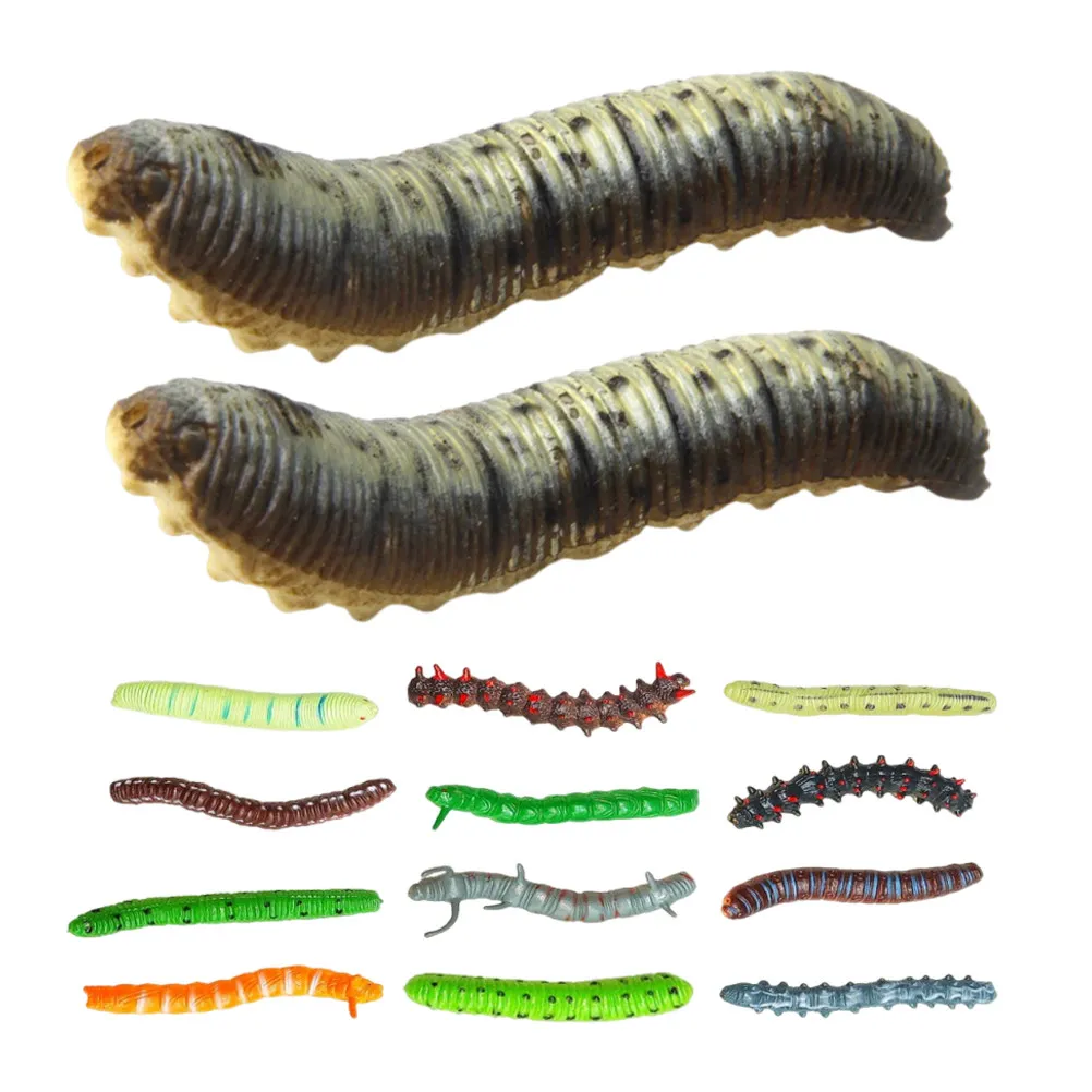 

20Pcs Insect Simulation Fake Crawling Worm Plastic Science Educational Learning Halloween Prank Joke Tool Fake Crawling Worm