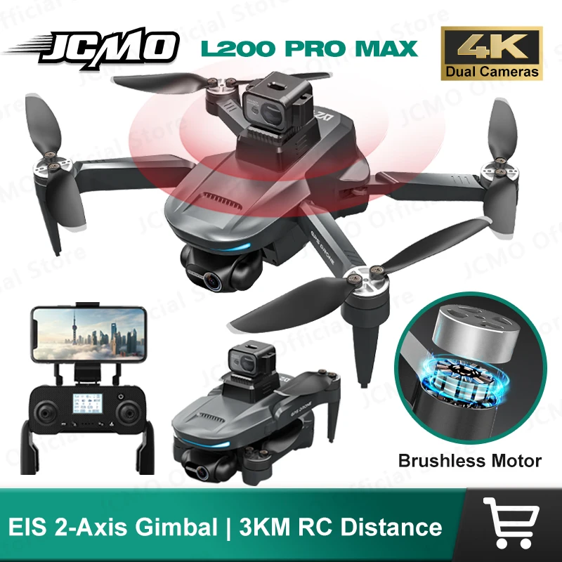 L200 프로 맥스 GPS 드론, 4K 전문 2 축 짐벌, 360 ° 장애물 회피 브러시리스 모터, 5G 와이파이 FPV 쿼드콥터 드론, RC 장난감 