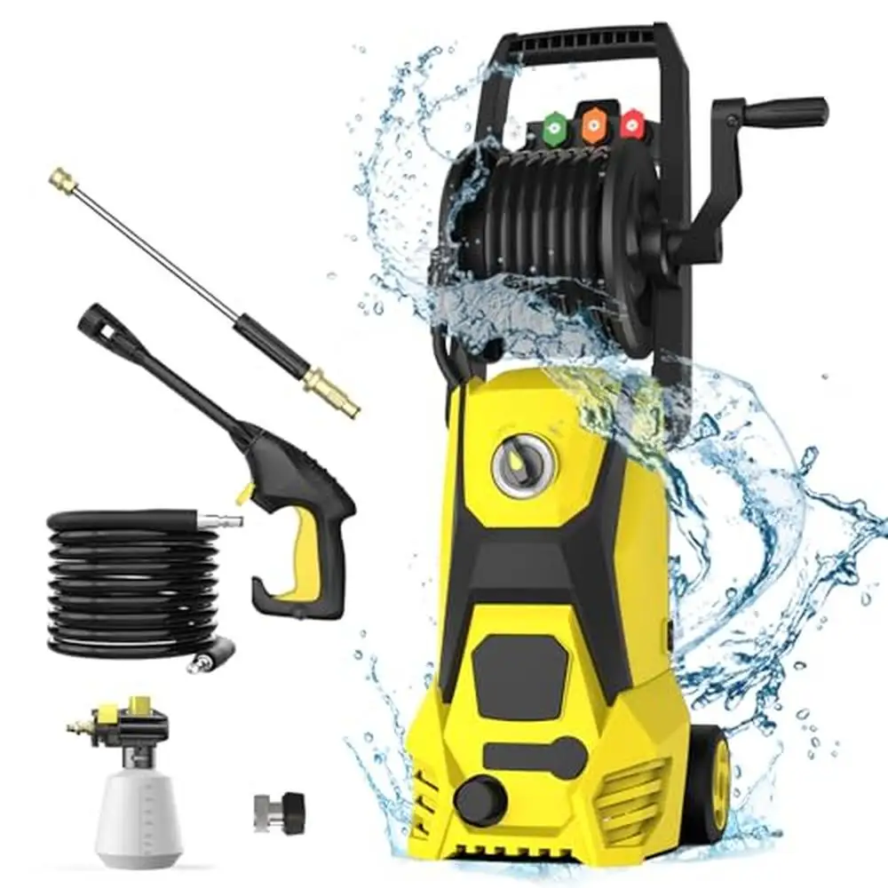 

Electric Power Washer 3900PSI 20FT Hose 35FT Cord 4 Nozzles High Pressure Cars Fences Total Stop System User-Friendly