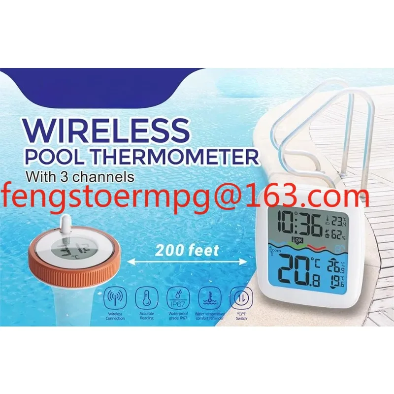 Wireless Pool Thermometer Floating Water Temperature Sensor With LCD Receiver For Swimming Pool Bathtub Aquarium Spa Fish Pond