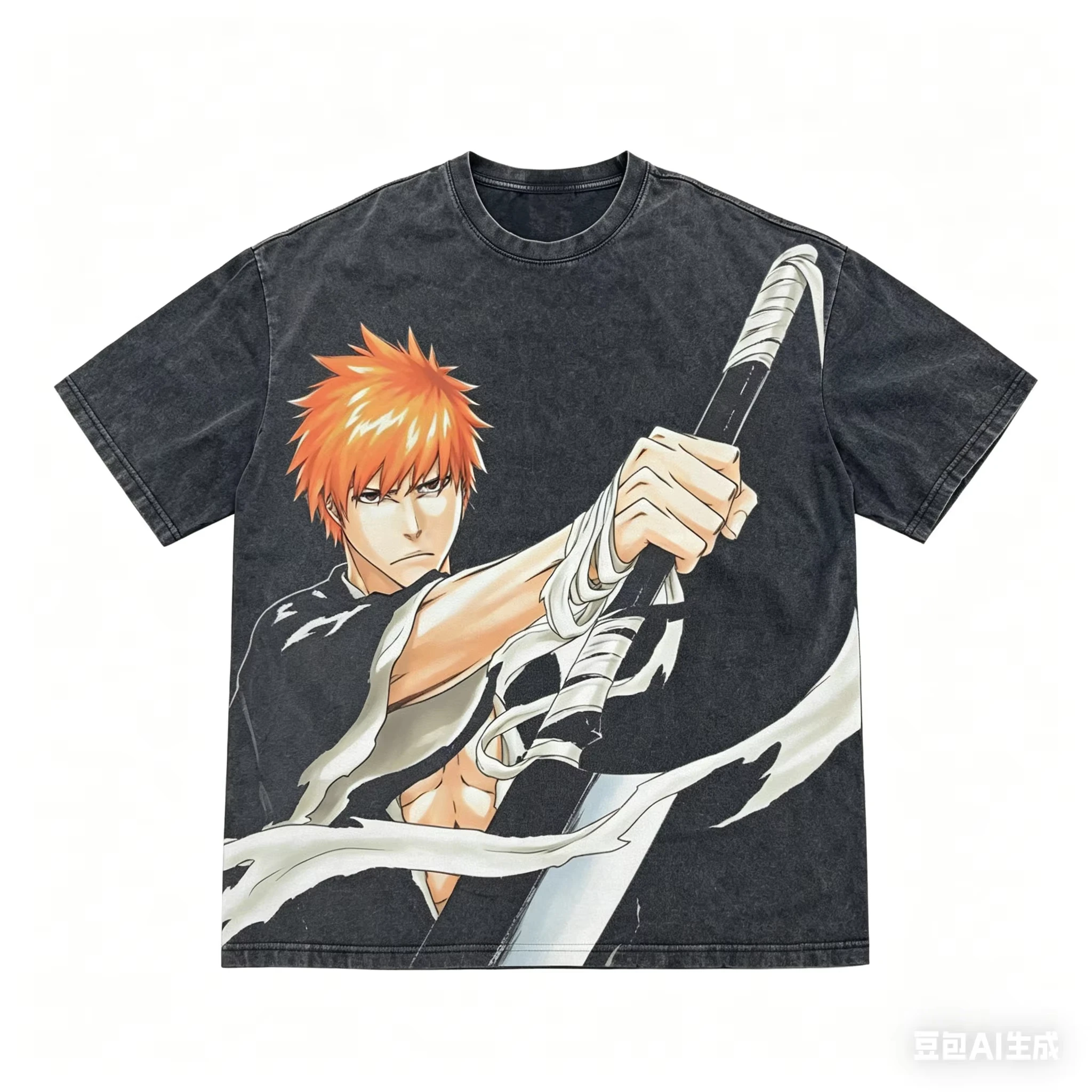 Bleach Washed T-shirt Oversized Unisex Retro Fashion Fashion Street Casual Classic Loose Streetwear Trendy Cotton high quality