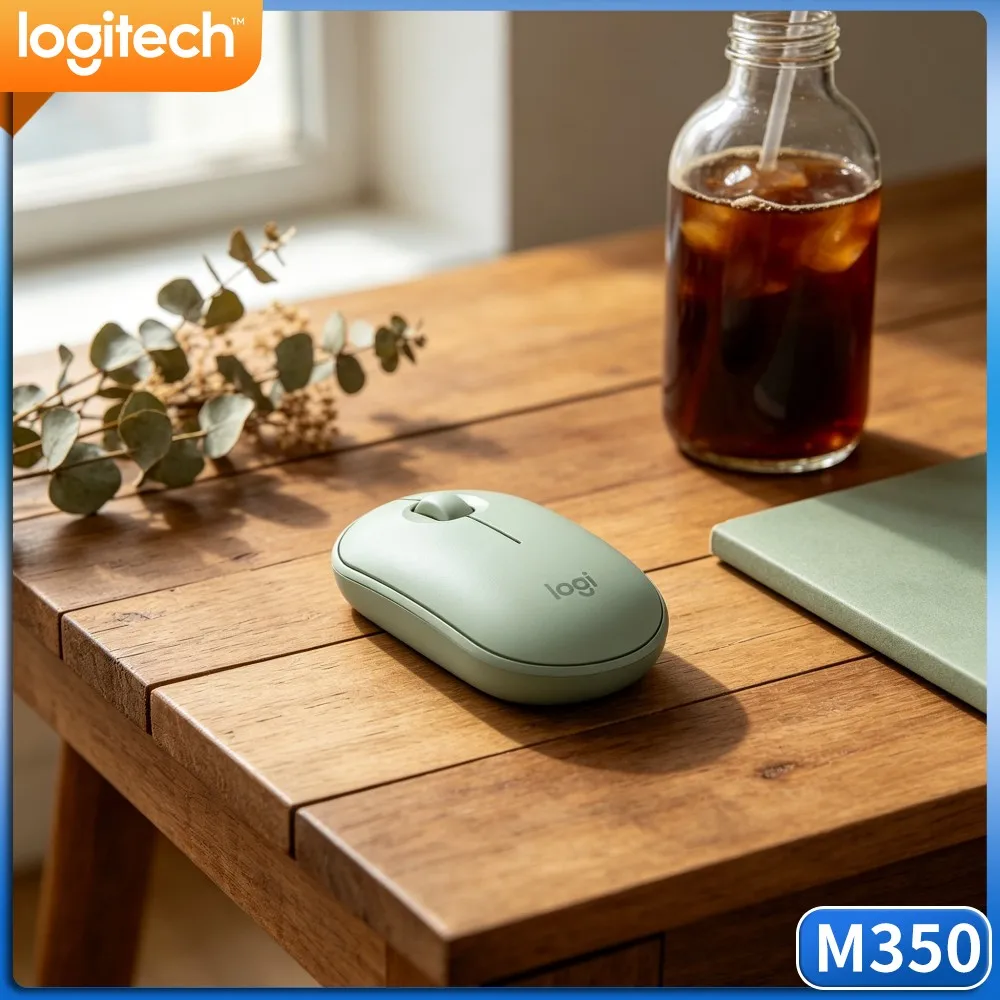 Logitech M350 PEBBLE Wireless Mouse Portable Lightweight 2.4G Bluetooth For Laptop Desktop Tablet Daily Work