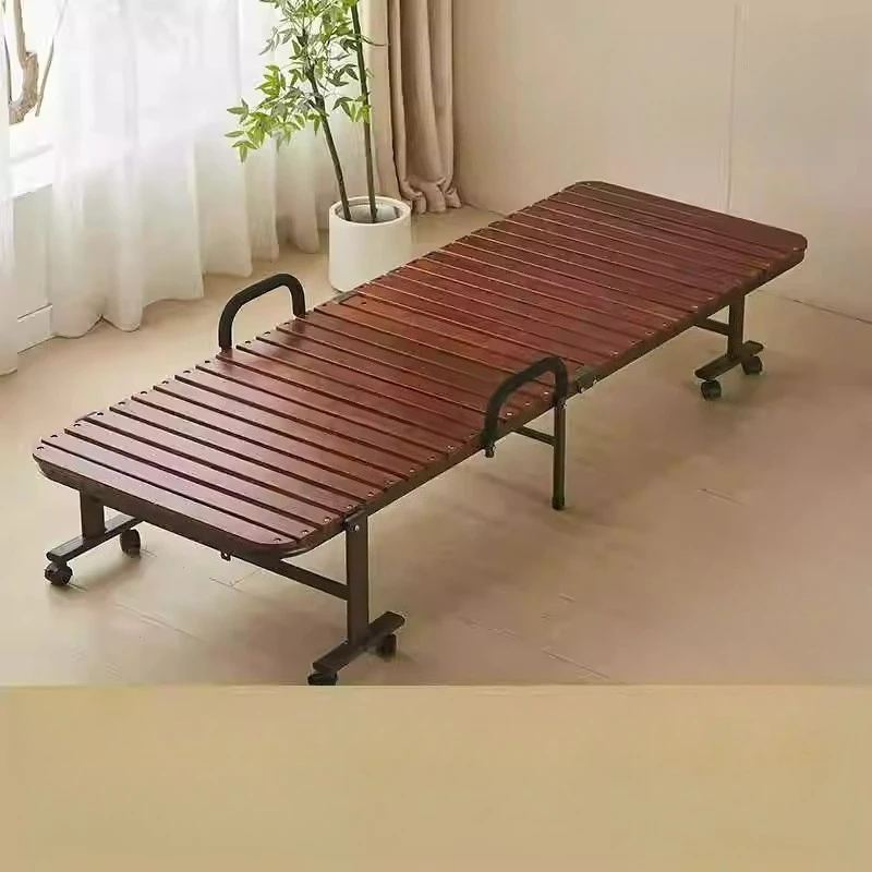 LTT solid wood folding bed single Japanese-style adult home escort office lunch break wooden bed