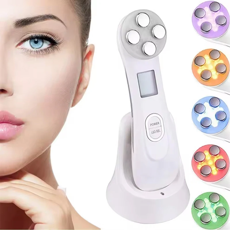 

Hot sale Multifunction Facial Massager Skin Tightening Colorful LED Light Beauty Introduction Device Facial Toning Machine