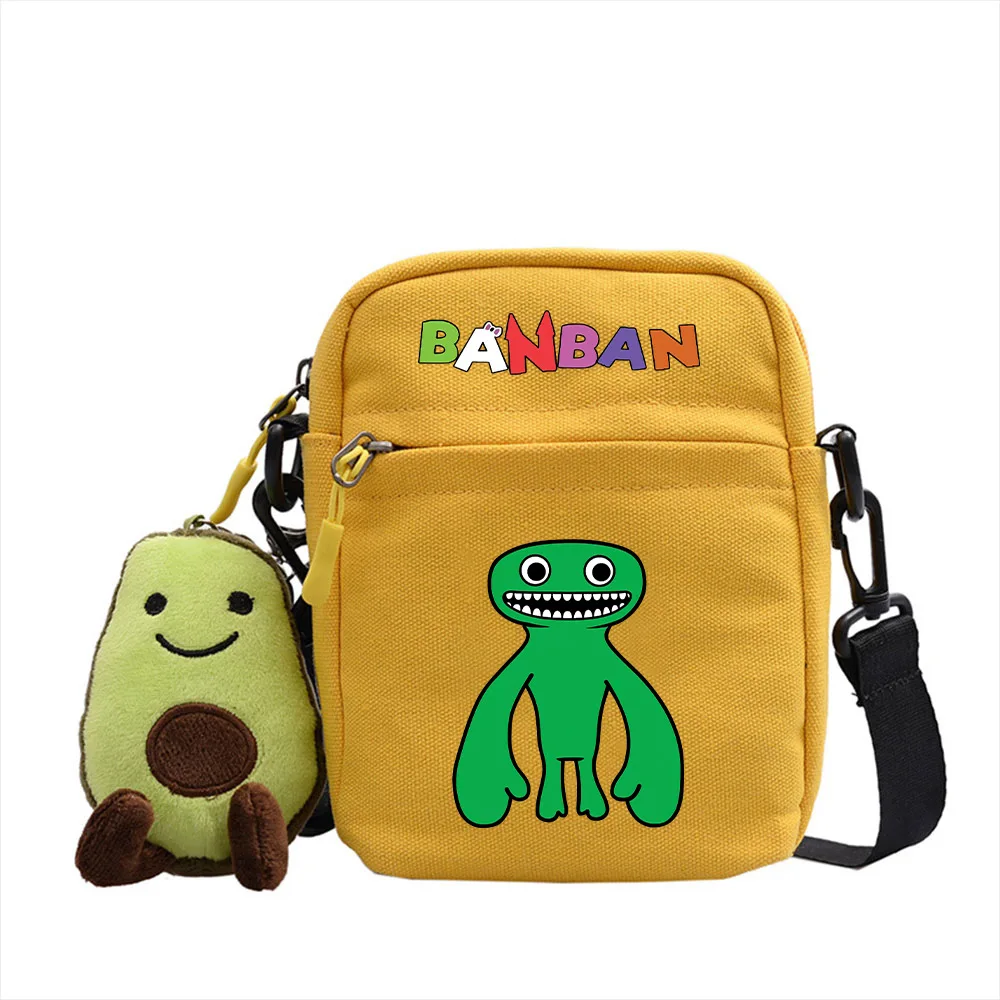 Garten of Banban Canvas Shoulder Bag Anime Cute Oblique Backpack Men and Women Small Square Bag Children\'s Birthday Gift