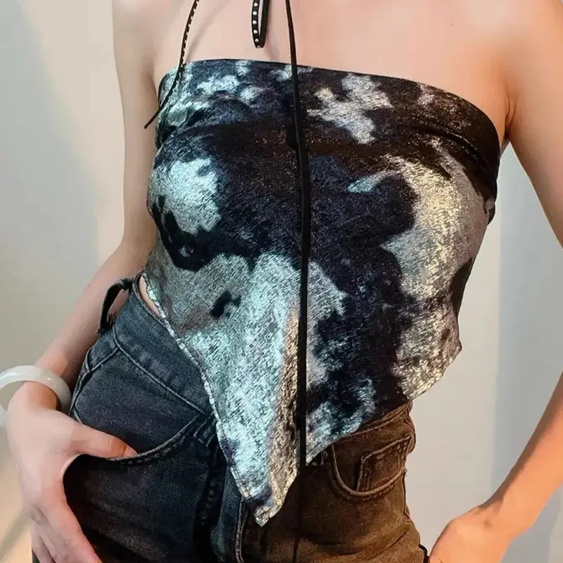 

Y2K Liquid Silver Leopard Print Hair Scarf Punk Bandana Retro Head Band Versatile Headband Girls Hair Scarf Hair Accessories