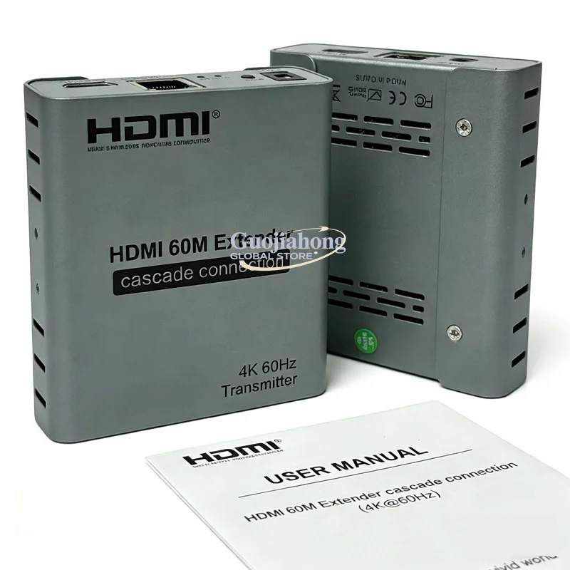 Extender 60 meters  2.0 high definition 4K/60Hz monitoring NVR support cascaded one-shot multiple reception