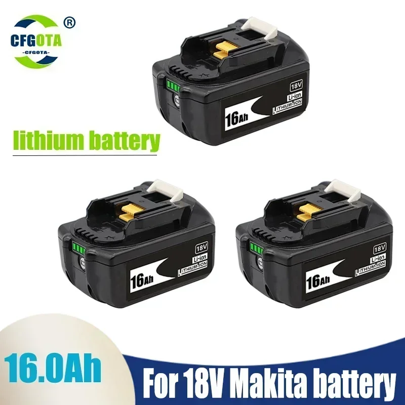 

Original For Makita 18V 16000mAh 16.0Ah Rechargeable Power Tools Battery with LED Li-ion Replacement LXT BL1860B BL1860 BL1850